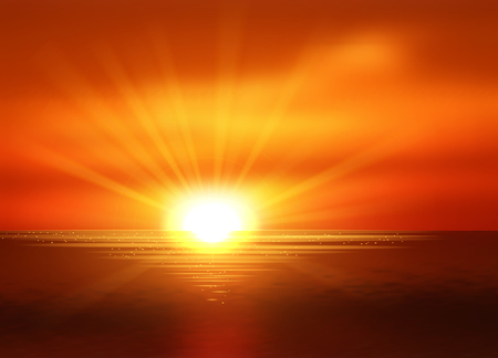 Natural background with sunset at sea. Eps 10のイラスト素材