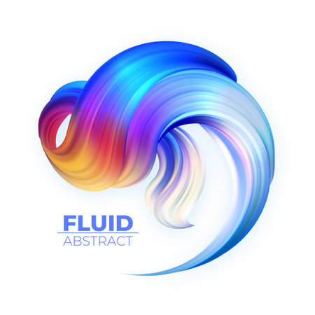 Color Flow Abstract shape poster design. Vector illustrationのイラスト素材