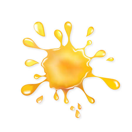 Yellow blob. Glossy slime blot. Vector Illustration. Realistic color texture.のイラスト素材