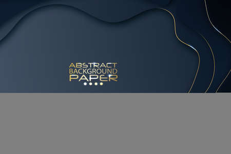 Abstract 3d wave pattern luxury dark blue with goldのイラスト素材