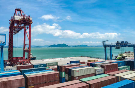 Container at terminalの写真素材