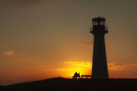 Lighthouse at dustの写真素材