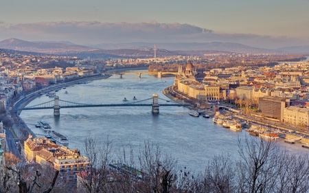 Budapest view from Gellert hill, Hungary の写真素材