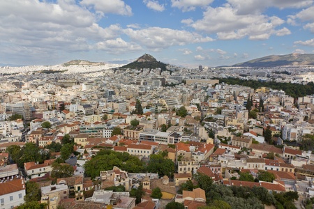 Athens view from Acropolis hill, Greece の写真素材
