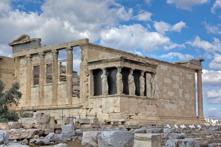 Erechtheum temple, Acropolis, Athens, Greece の写真素材