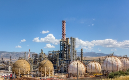 Oil refinery daylight view のeditorial素材