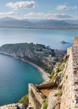 View from Palamidi fortress, Nafplio, Greeceの写真素材