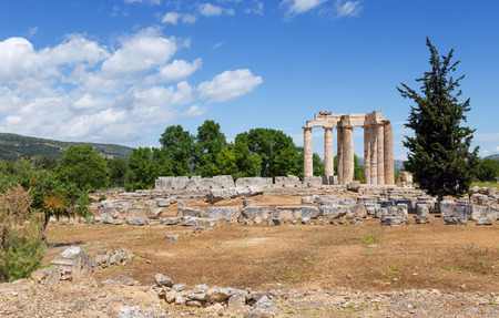 Temple of Zeus in ancient Nemea, Peloponnese, Greece の写真素材