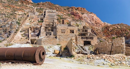 Abandoned sulphur mines, Milos island, Greeceの写真素材