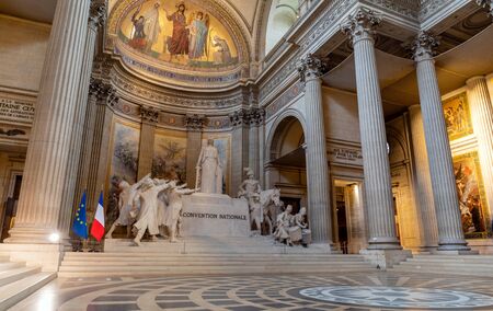PARIS, FRANCE - JANUARY 2, 2020: The National Convention monument in Pantheon on January 2 in Paris....