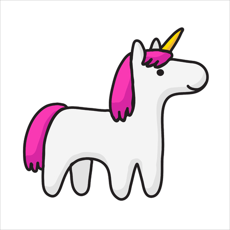 Cartoon magic unicorn vector illustrationのイラスト素材