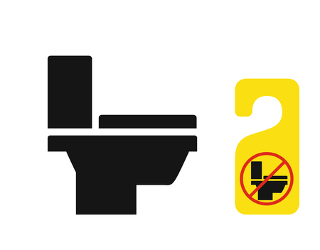 Toilet bowl symbol black iconのイラスト素材