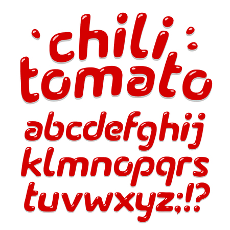 Red ketchup alphabetのイラスト素材