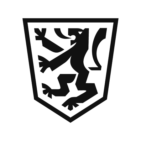 Heraldic lion on shieldのイラスト素材