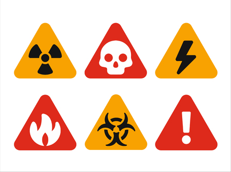 Triangular hazard warning signsのイラスト素材