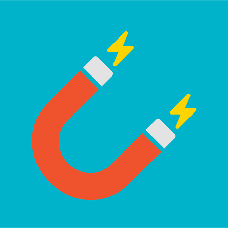 Red u-shaped magnet icon, simple vector illustrationのイラスト素材