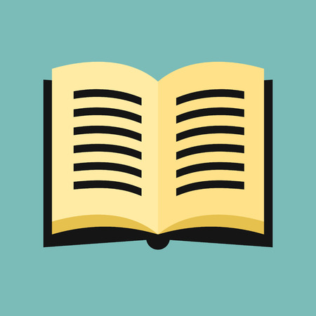 Open book icon in flat style, vector illustrationのイラスト素材