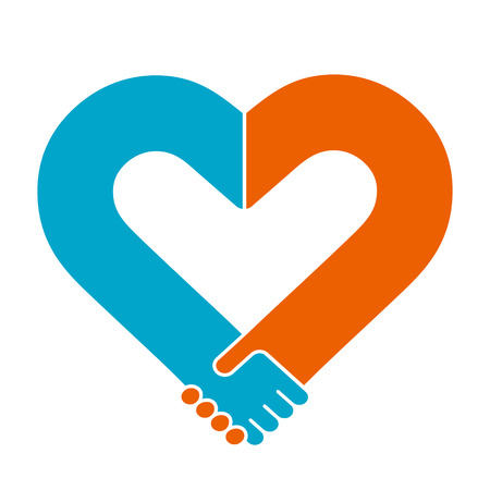 Heart shape handshakeのイラスト素材