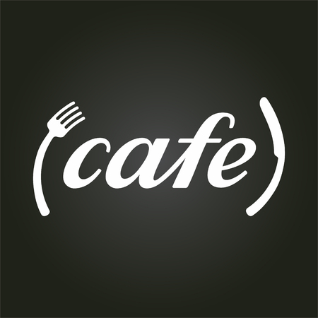 Fork and knife form brackets, cafe emblemのイラスト素材
