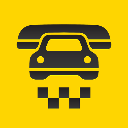 Taxi cab sign, cause a car by phone symbol, vector illustrationのイラスト素材