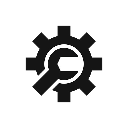 Wrench and gear icon, a symbol of development and customizationのイラスト素材