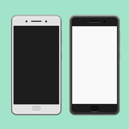 Black and white smartphones template, vector illustration.のイラスト素材