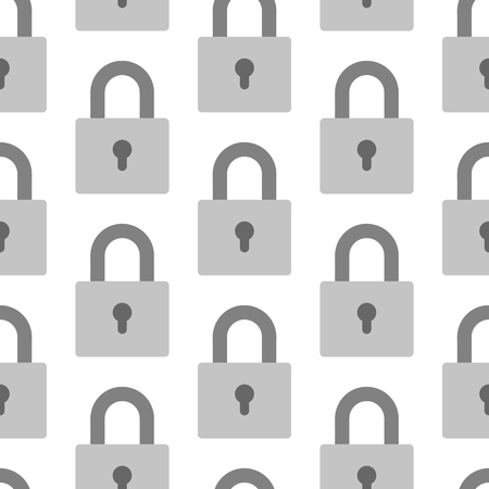 Seamless pattern with closed padlocks, protection concept, lack of access, vector illustrationのイラスト素材