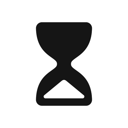 Hourglass icon, simple black sandglass symbol vector illustration isolated on white background