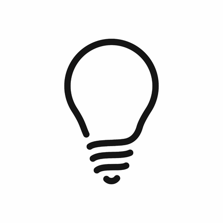 Light bulb line style black icon, vector illustration isolated on white backgroundのイラスト素材