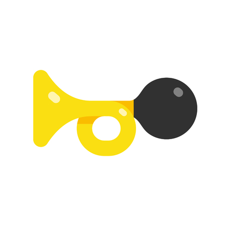 Icon horn, car horn simple flat style vector illustration isolated on white backgroundのイラスト素材