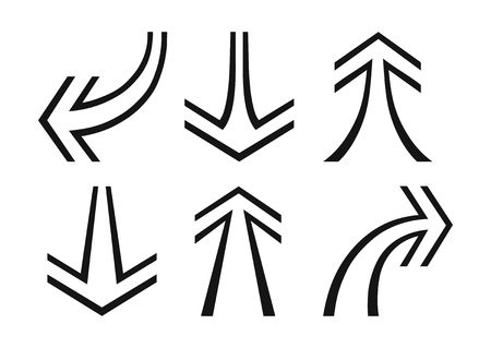 Set of arrows pointers, vector illustration isolated on white backgroundのイラスト素材