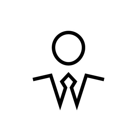 Businessman symbol, man in a tie black color simple icon, vector illustration isolated on white backgroundのイラスト素材