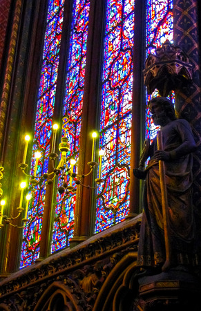 Stain glass of Sainte Chapelle  Paris Franceのeditorial素材