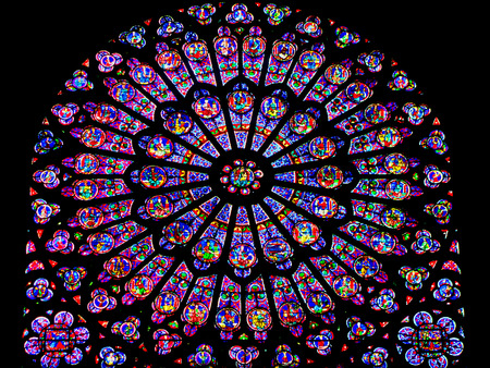 Rose Window of Notre Dame  Paris Franceのeditorial素材