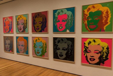 New York City MOMA - Andy Warhol, Marylin Monroe Pop Artのeditorial素材