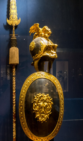 New York City The Met - Shield and Helmet Artifactのeditorial素材