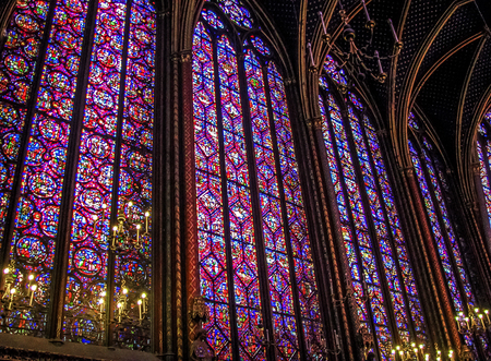 Paris, France - Sainte Chapelle-Stained Glassのeditorial素材