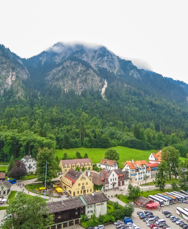 Fussen, Germany - Village at Base of Bavarian Alpsのeditorial素材