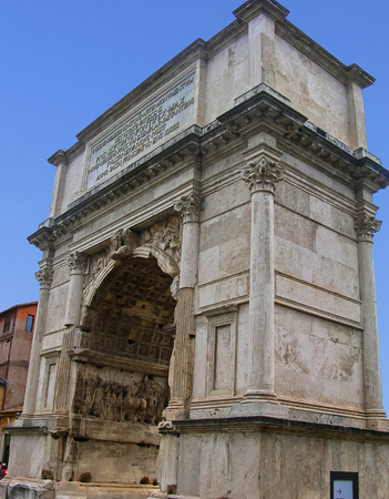 Rome, Italy - Arch of Titus Roman Forumのeditorial素材