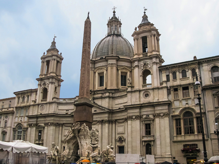 Rome, Italy - Piazza Navona-Berninis Four Riversのeditorial素材