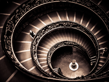 Vatican City - Vatican Museums-Spiraling Exit Staircaseのeditorial素材