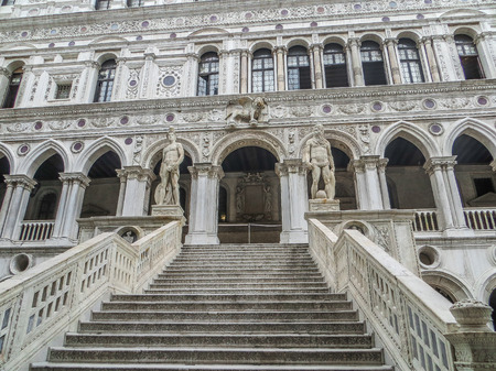 Venice, Italy - Doge's Palace - The Stairway of Giantsのeditorial素材