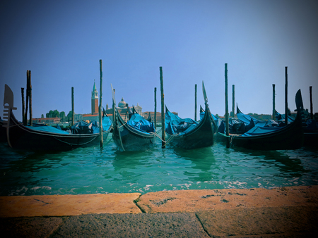 The Gondolas of Venice - Saint Mark's Square - Venice, Italyのeditorial素材