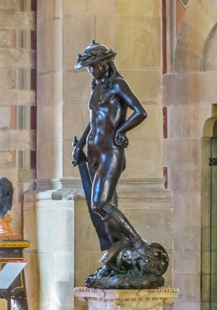 Florence, Italy - Bargello - Donatellos Davidのeditorial素材
