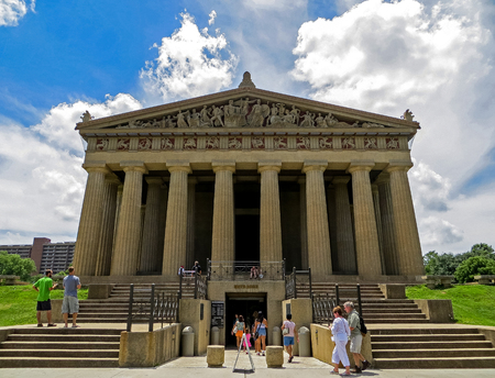 Nashville, TN USA - Centennial Park The Parthenon Replica Museum Entranceのeditorial素材