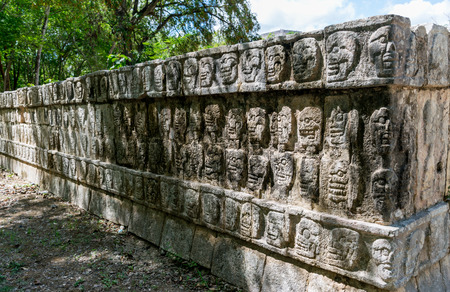 Skull Platform in Chichen Itza, Mexicoの写真素材