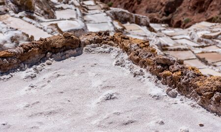 The ancient salt mines of Maras, Peru.の写真素材