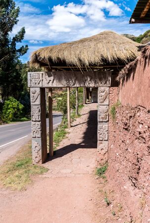 Awanacancha Textile site in Peru outside of Cusco.の写真素材