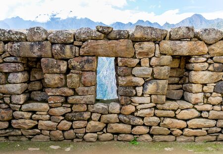 Mortar District at the Inca site of Machu Picchu in Peru.の写真素材
