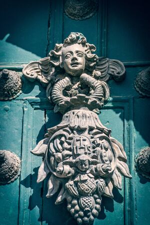 La Merced front door detail in Cusco, Peru.の写真素材